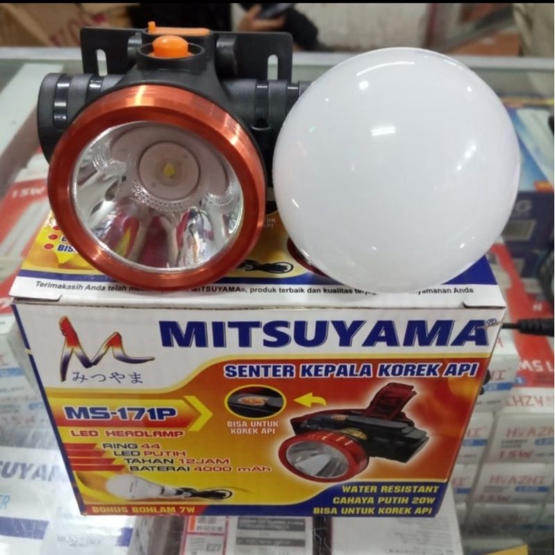 MITSUYAMA MS 171P SENTER KEPALA BISA KOREK API LED CAHAYA PUTIH 7W SENTER HEADLAMP LED MITSUYAMA 171P