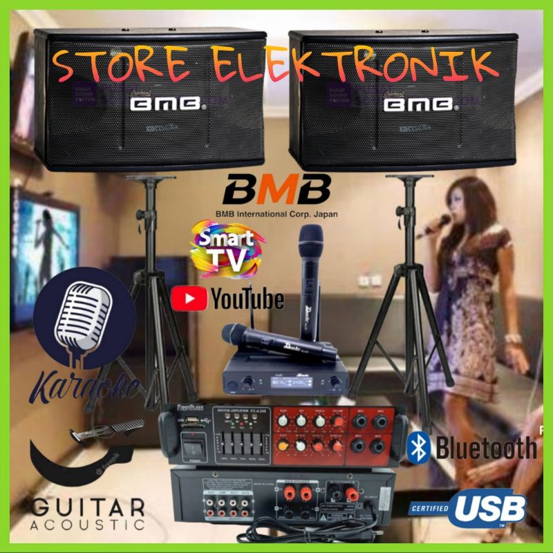 Paket Karaoke System Speaker BMB CS 350 MK ll 8 Inch 1 Set Komplit