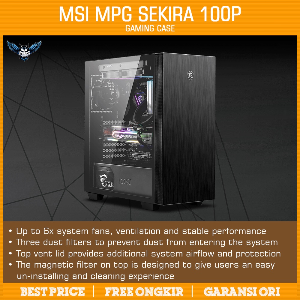 MSI MPG SEKIRA 100P | Gaming Case ATX / Casing PC