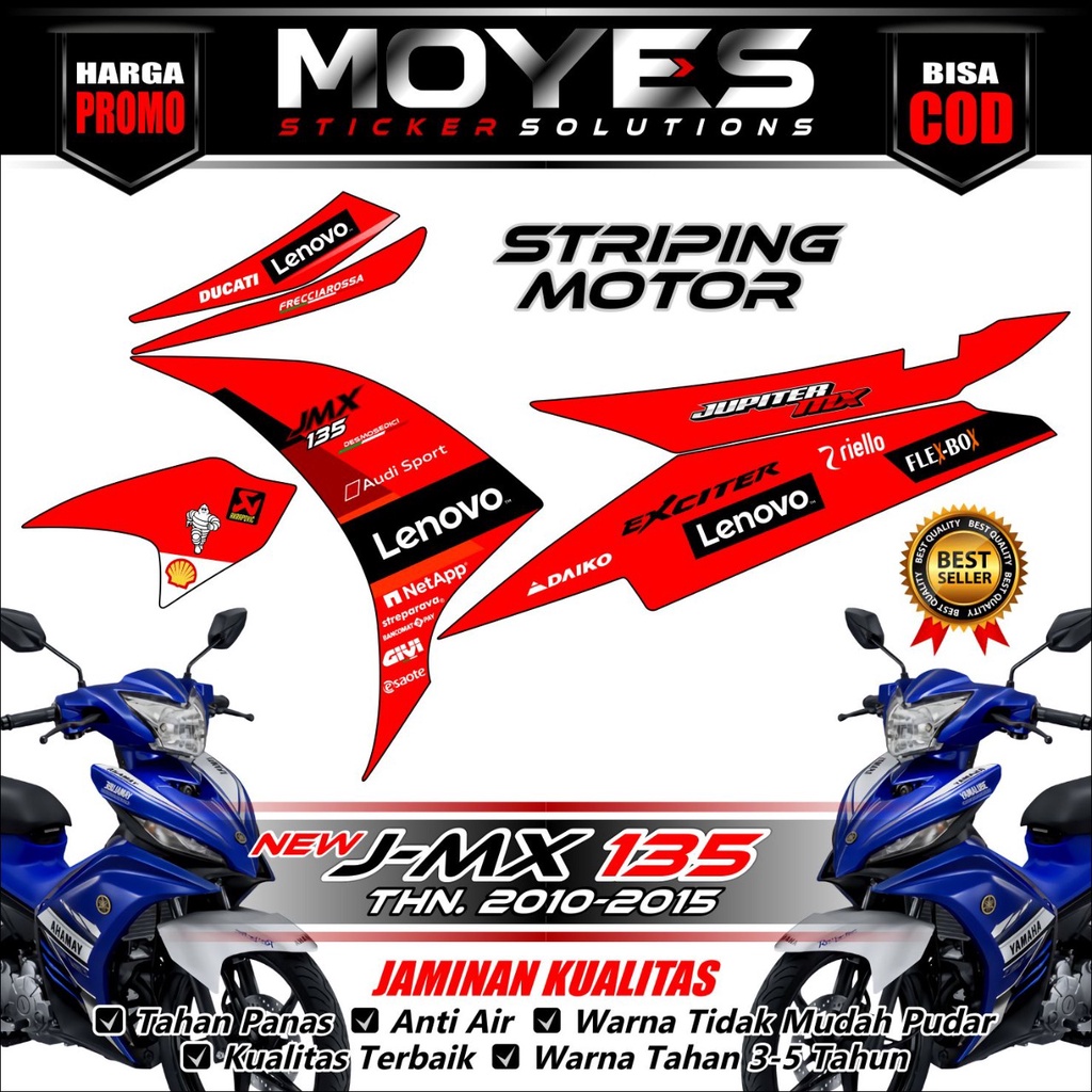 Bisa COD striping stiker jupiter mx 135 new striping motor jupiter mx 135 new striping variasi jupit
