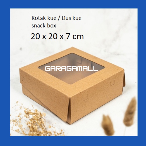 

Kotak kue dus kue kardus packing snack dus hampers kue snack box kotak box dus box mika kraft laminasi 20x20x7cm (isi 10 pcs)