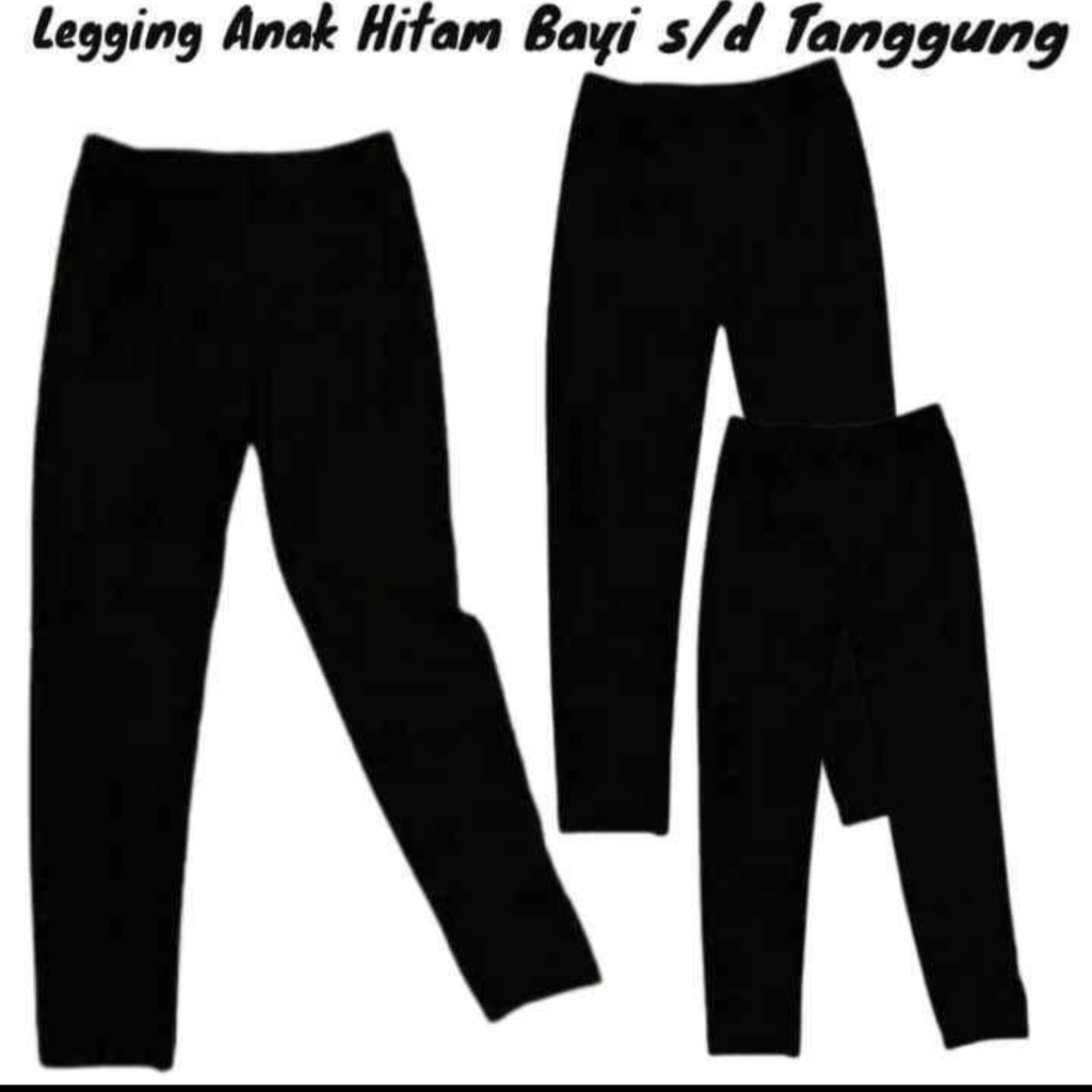 CELANA LEGGING POLOS HITAM KHUSUS ANAK