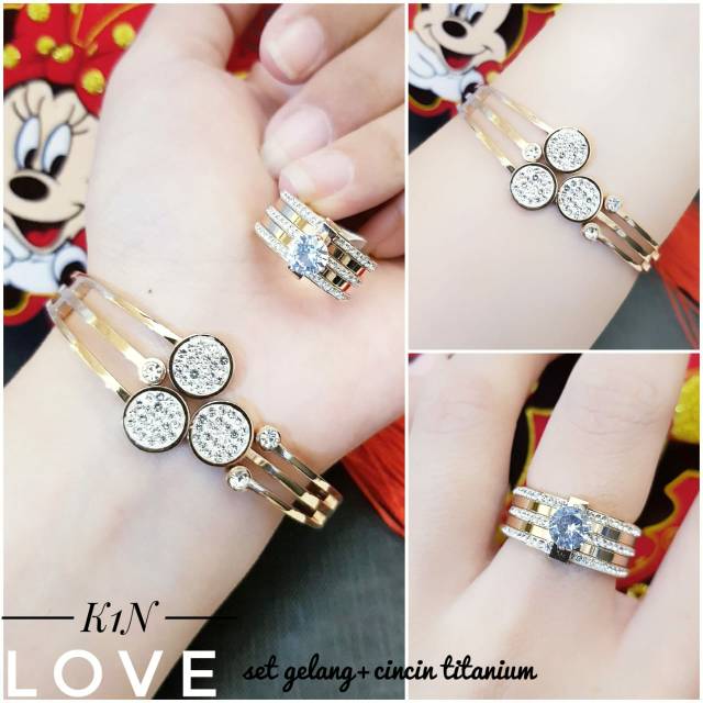 Set Titanium Gelang dan Cincin