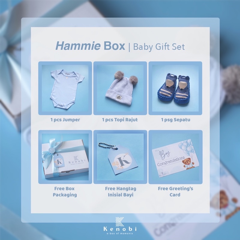 LED | Baby Hampers | Kado Lahiran | Hampers Bayi Newborn | Gift Box Baju / Jumper / Topi / Sepatu / Kaos Kaki / Boneka / Slabber Baby [[ Kenobi Box ]]