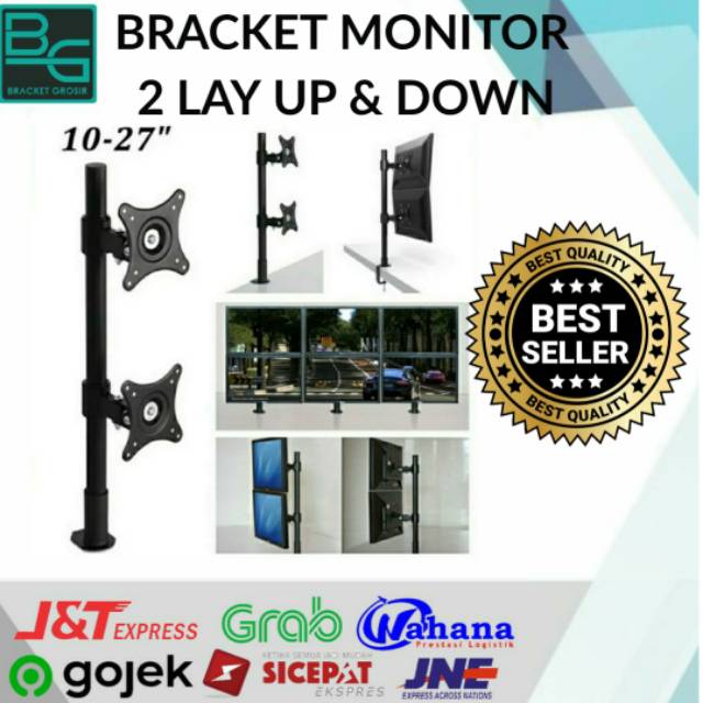 BRACKET MONITOR 14 15 17 19 20 22 24 26 27 INCH ATAS BAWAH TIANG FIX