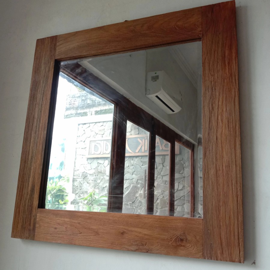 Cermin Dinding Antik Kayu Jati Rustic Kayu Jati Erosi Home Decoration