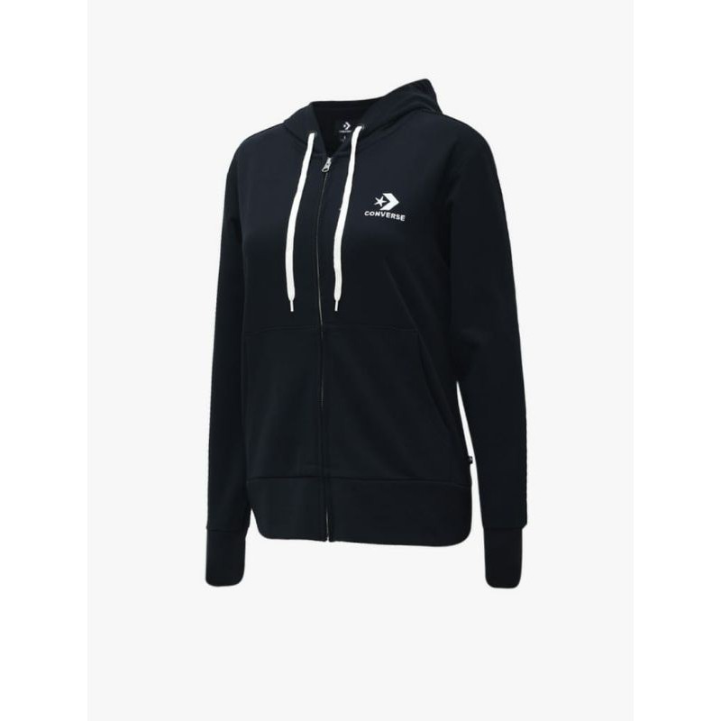 Jaket Converse Star Chevron Embroidered Full Zip Women's Hoodie - Back Brick Original