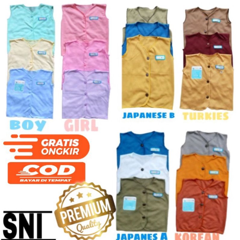 Baju Bayi Polos Lengan Kutung NB SNI 6 pcs promo 9.9