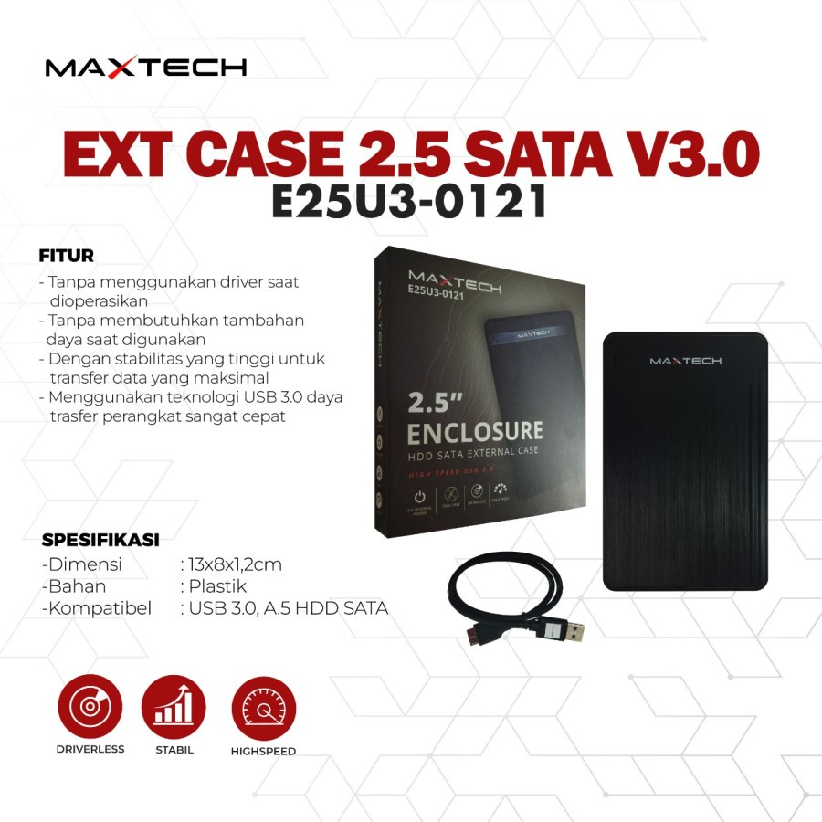 ENCLOSURE SATA 2,5 INCH HDD USB 3.0 / EXTERNAL CASE MAXTECH