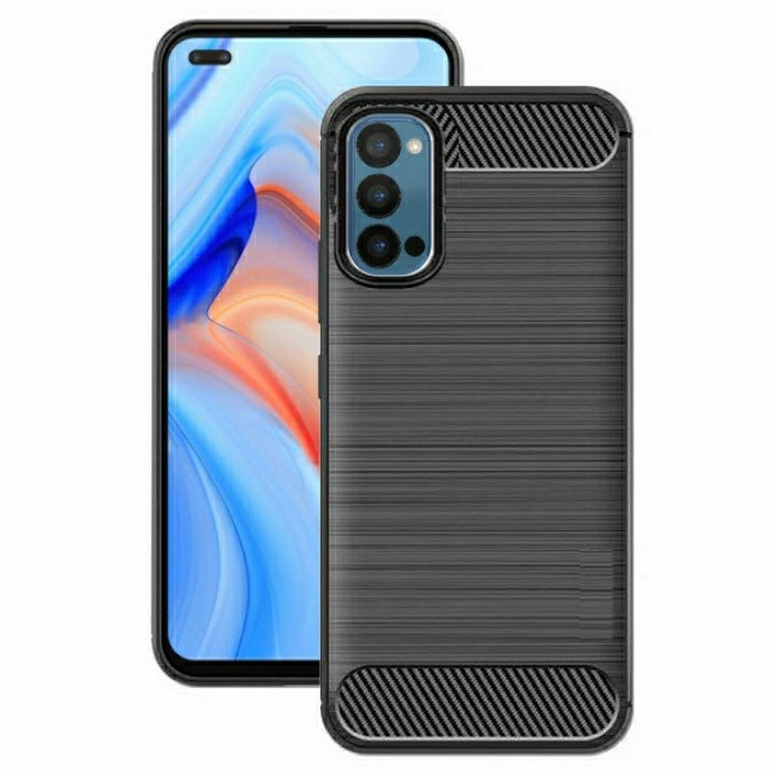 CASE SLIM FIT CARBON IPAKY OPPO RENO 4 PRO SOFTCASE - FA