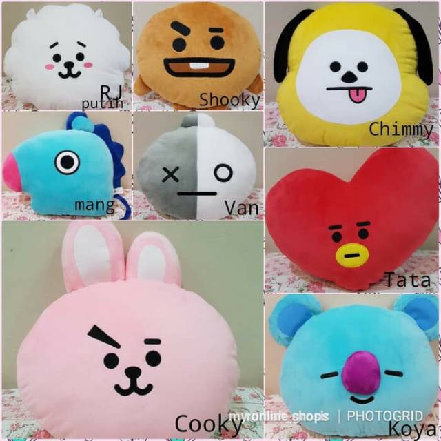 Bantal boneka imut karakter BTS BT21