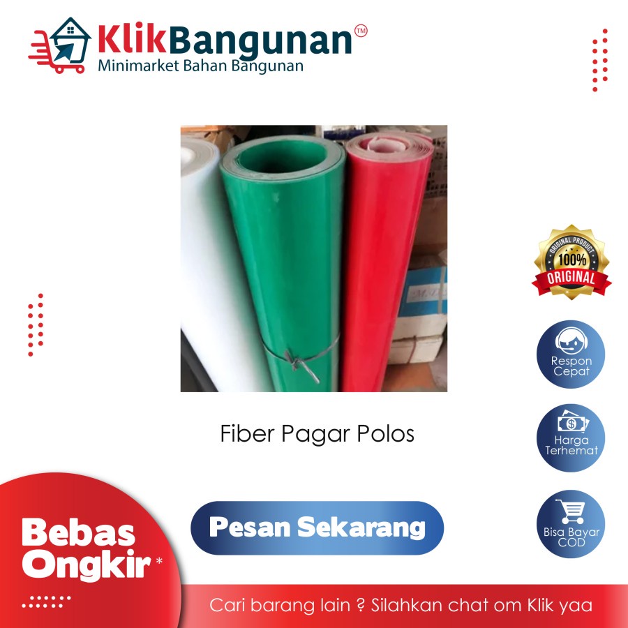 FIBER PAGAR POLOS EXCEL LITE TEBAL 0,8MM METERAN / FIBER PAGAR HIJAU