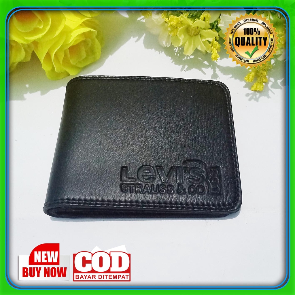 Dompet Model Lipat Bahan Kulit PVC LEVIS STRAUSS untuk Pria terbaru premium quality