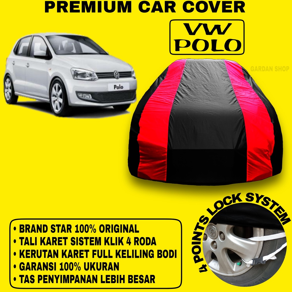 Body Cover VW POLO Sarung Warna MERAH Penutup Pelindung Bodi Mobil Vw Polo Waterproof PREMIUM Cover