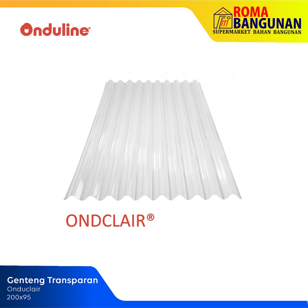 Onduline Atap Gelombang Bening Asbes Fiber Bening Atap Transparan / Genteng Transparan Onduclair Cle