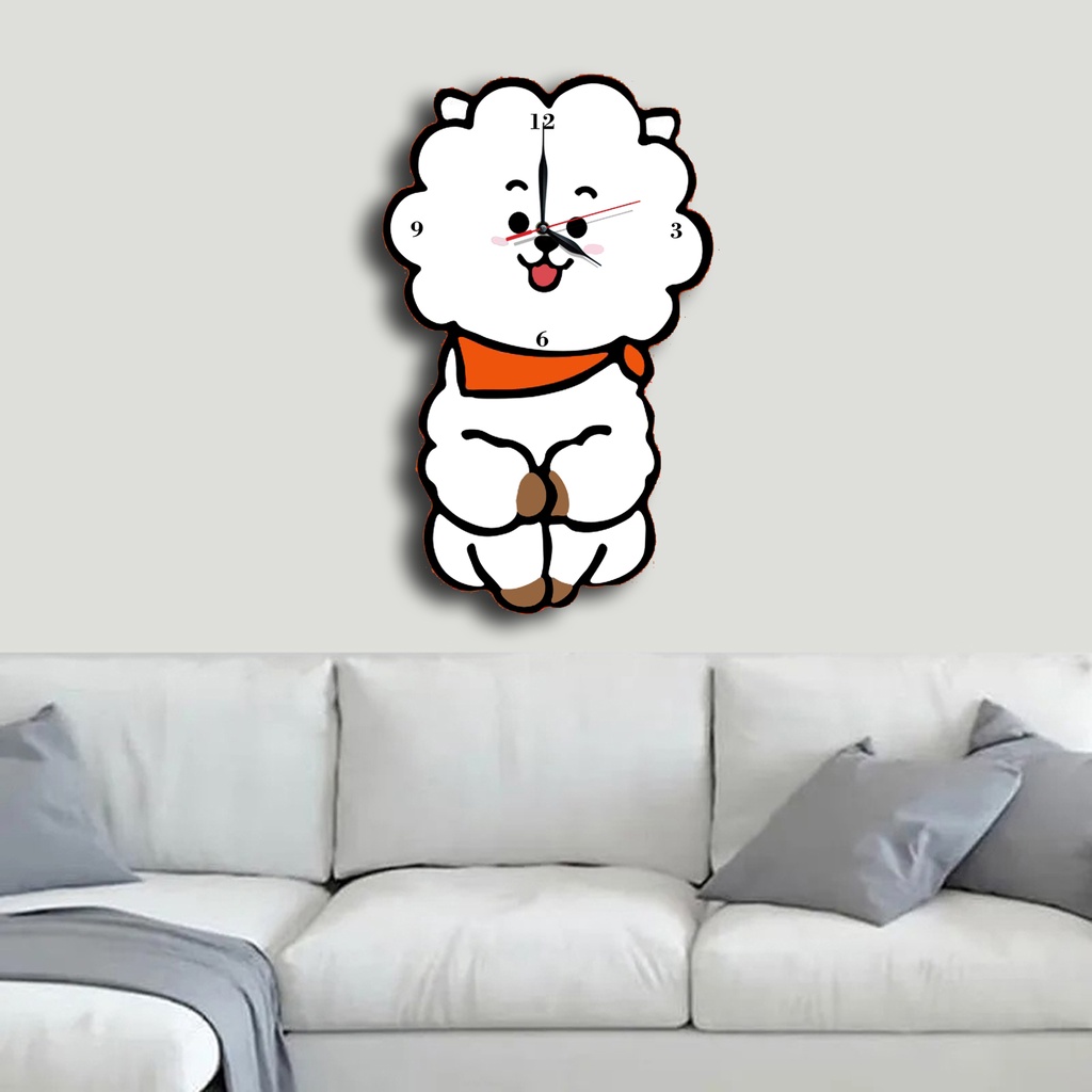 Jam Dinding Pola Unik Design Korea BTS  BT21 Special Edition Free Vintage Box + Baterai rajadekorofficial-RJ