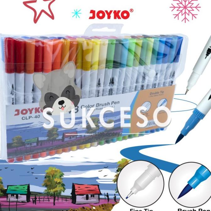 

Joyko Color Brush Pen Set CLP-40 Double Tip Pena Kuas 48 Warna