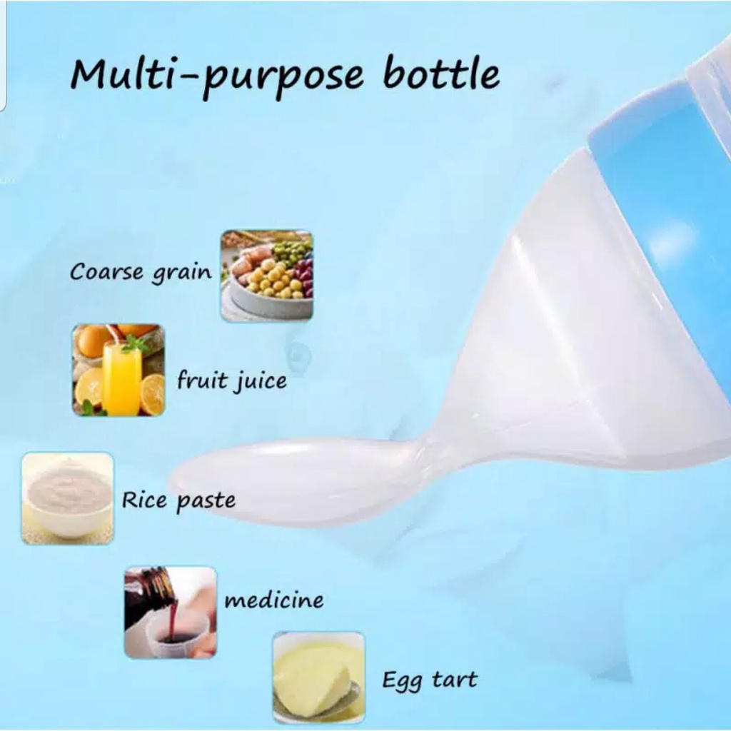 BOTOL SENDOK MAKAN BAYI / BOTOL SUSU SENDOK DAPAT BERDIRI / BOTOL SENDOK MPASI / BABY SPOON FEEDER + SUCTION FOOD GRADE BPA FREE (IP)