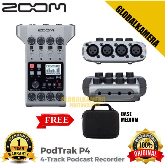 Zoom PodTrak P4 Portable Multitrack Podcast Paket Hardcase
