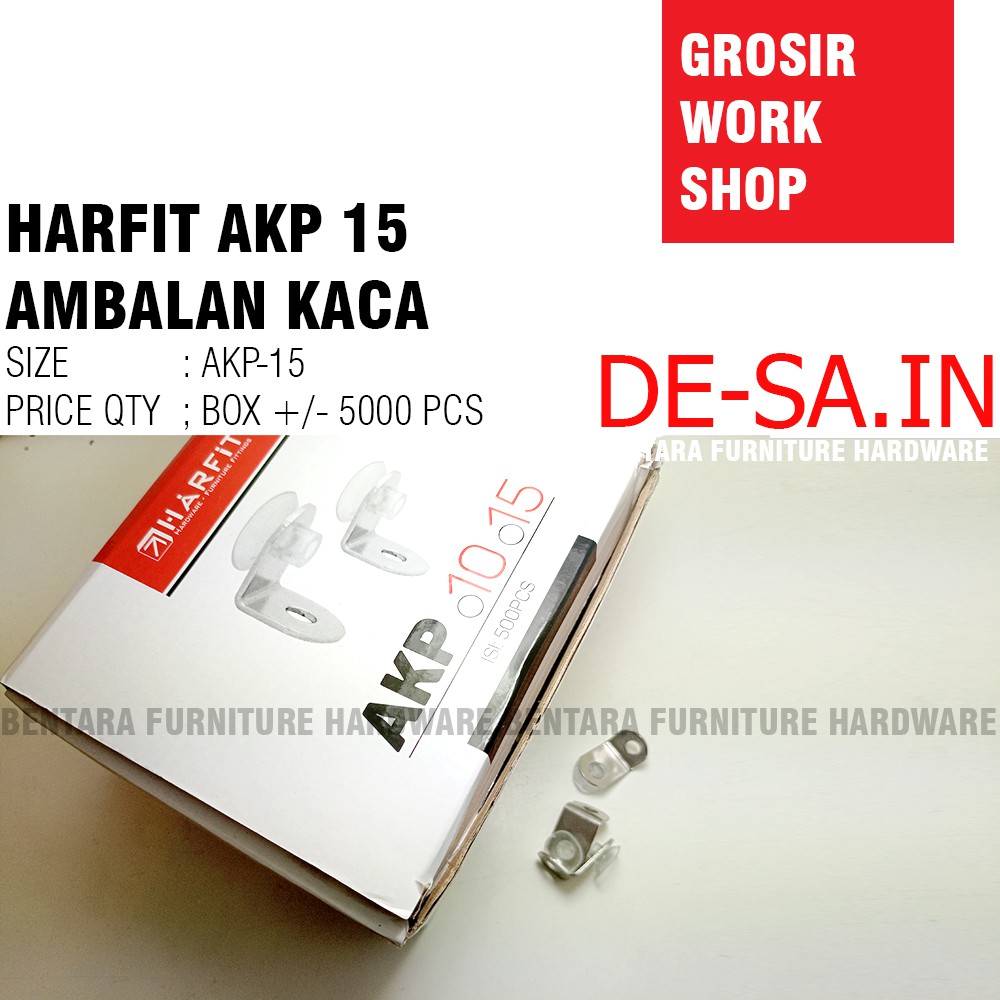 (GROSIR) HUBEN AKP-15 SS STAINLESS FITTING AMBALAN KOP KACA - GLASS SHELF SUPPORT (500 PCS)