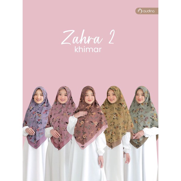 Zahra khimar motif 2 layer ori by Audina