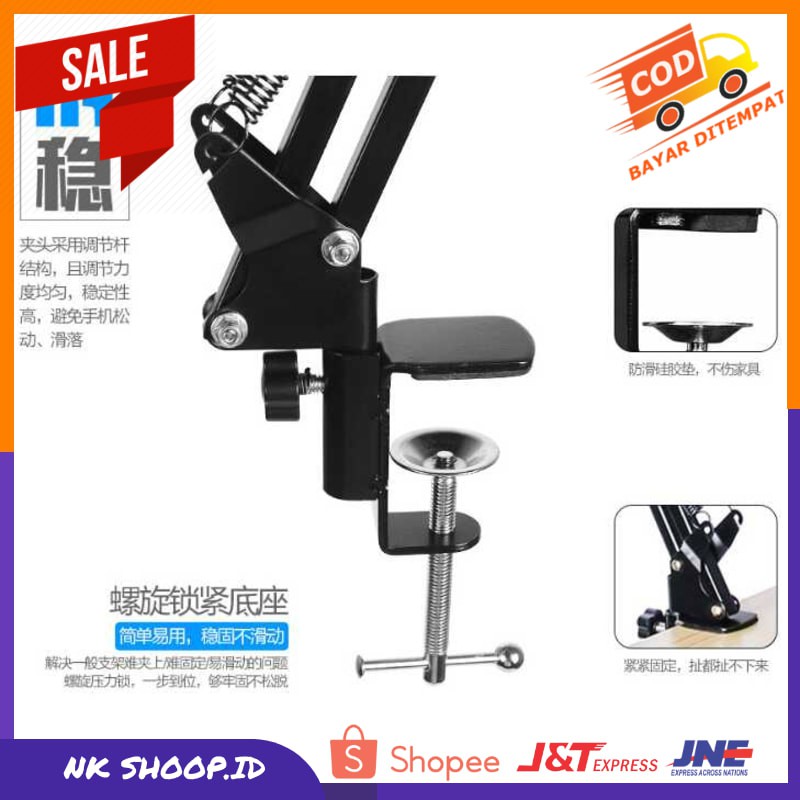 TaffSTUDIO Microphone Suspension Boom Scissor Arm with Lazypod - D6