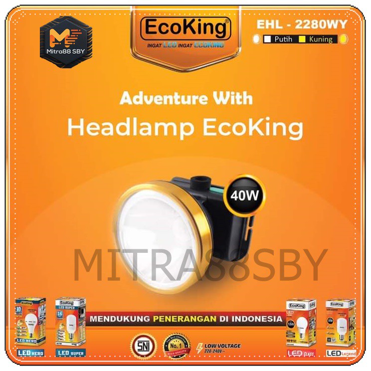 Mitra88sby senter kepala led murah Ecoking ( headlamp ) 2203 2240 2246 2285