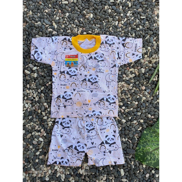 baju bayi motif panda lucu setelan 3-18bulan (PD014)