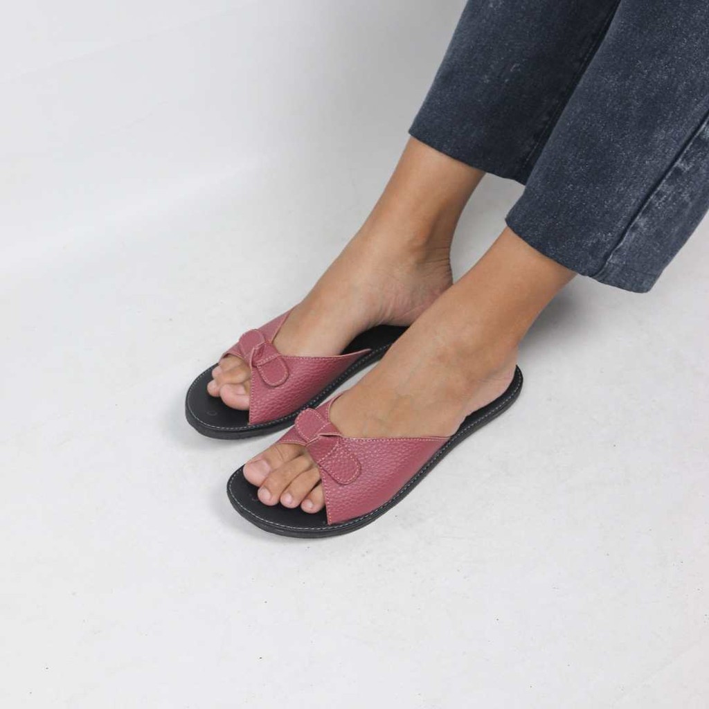 Sandal Papirut Look Up  Sandal Wanita Papirut Murah Bisa COD Sandal Kulit Kokop Pita PSHGSL - GISEL