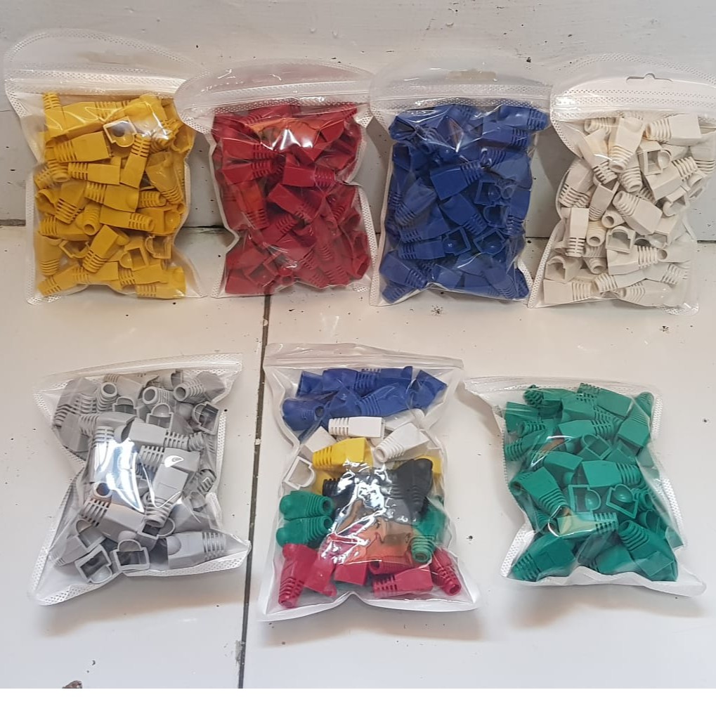 1 Bungkus 50 pcs Plug Boot RJ45 Konektor RJ45 / Pelindung RJ45 / Karet Konektor RJ45