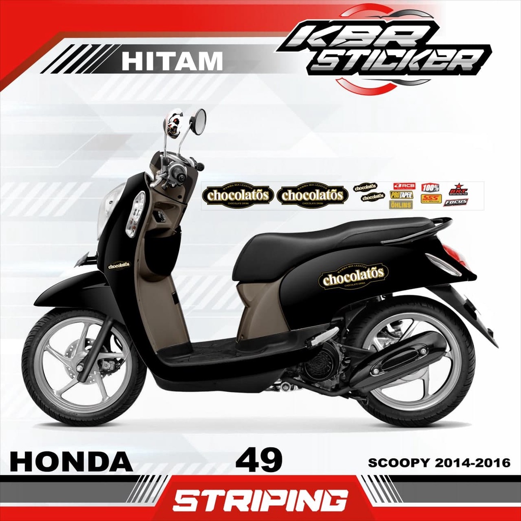 SCOOPY 2014-2016 stiker motor striping SCOOPY 2014-2016 motor honda motor sticker variasi Racing 49