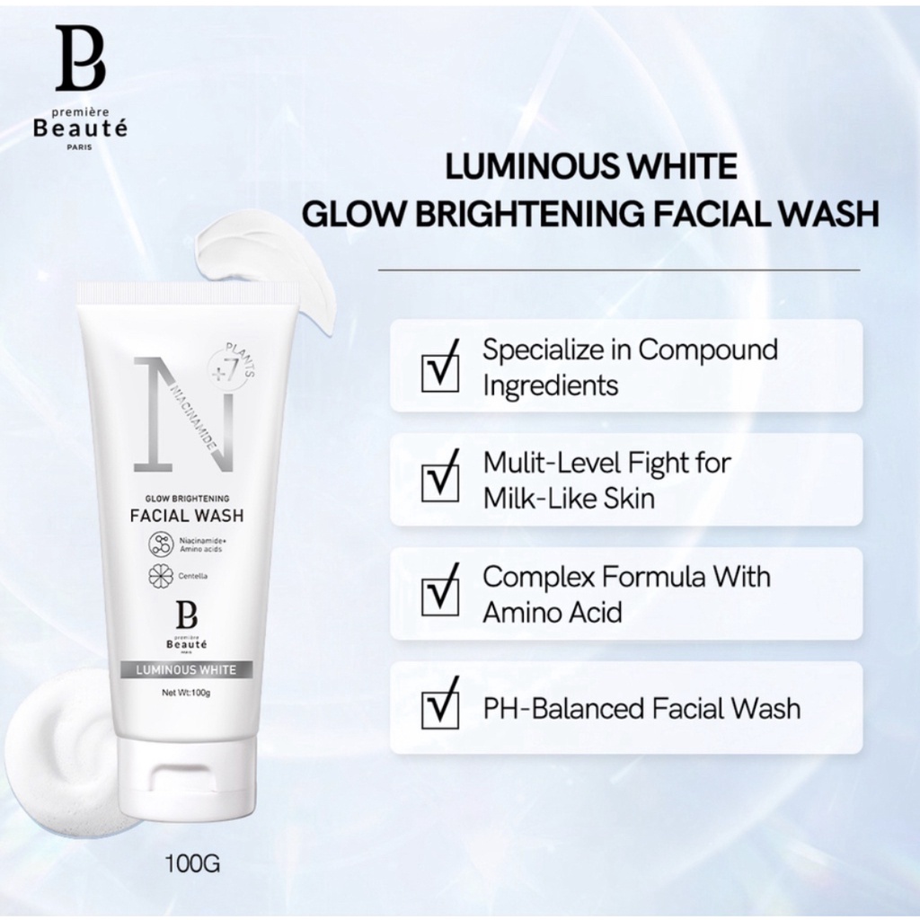 Premiere Beaute Luminous White Series Paket - Serum Essence Toner Facial Wash Night Cream Sunblock