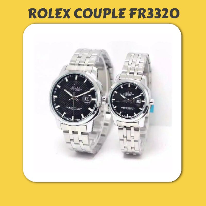 Jam Tangan Fashion Couple Rolex Watch FR3320 Strap Rantai Premium