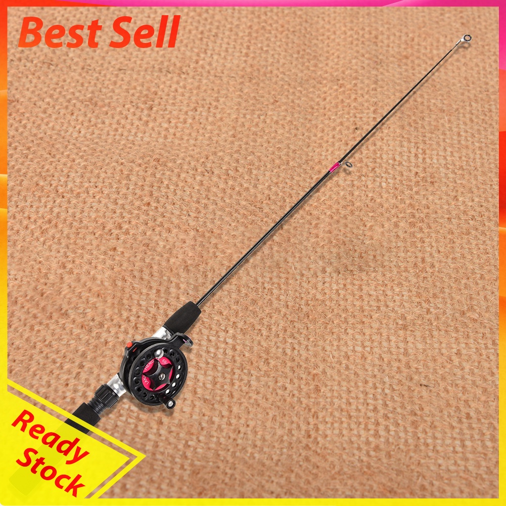 Winter Ice Fishing Rod Reel Combo Set 2 Sections Telescopic Fish Pole Wheel