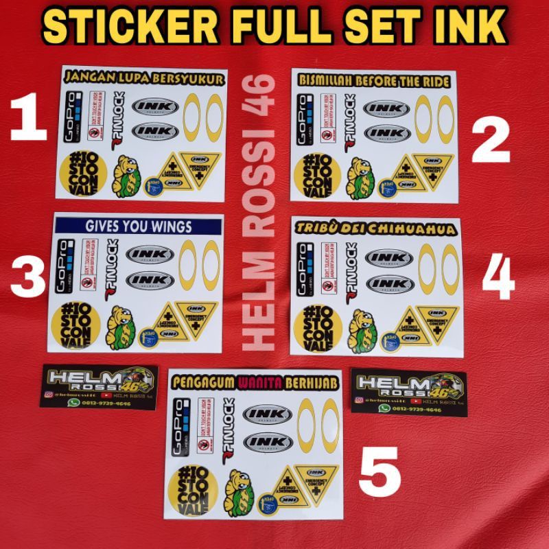 [COD] STICKER INK kaca Visor helm - Full Set go pro pinlock logo ink Sticker TO dll