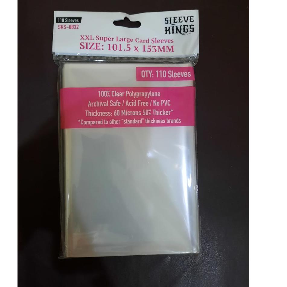 ☝ Sleeve Kings "XXL" Card Sleeves 101.5x153 mm -110 Pack, 60 Microns ♔