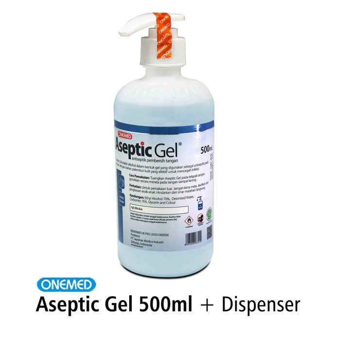 Aseptic Gel Hand Sanitizer 500ml+Dispenser OneMed