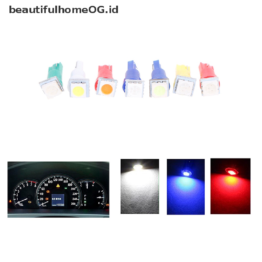 50 Pcs Lampu LED T5 5050 24V DC Untuk Instrumen Mobil
