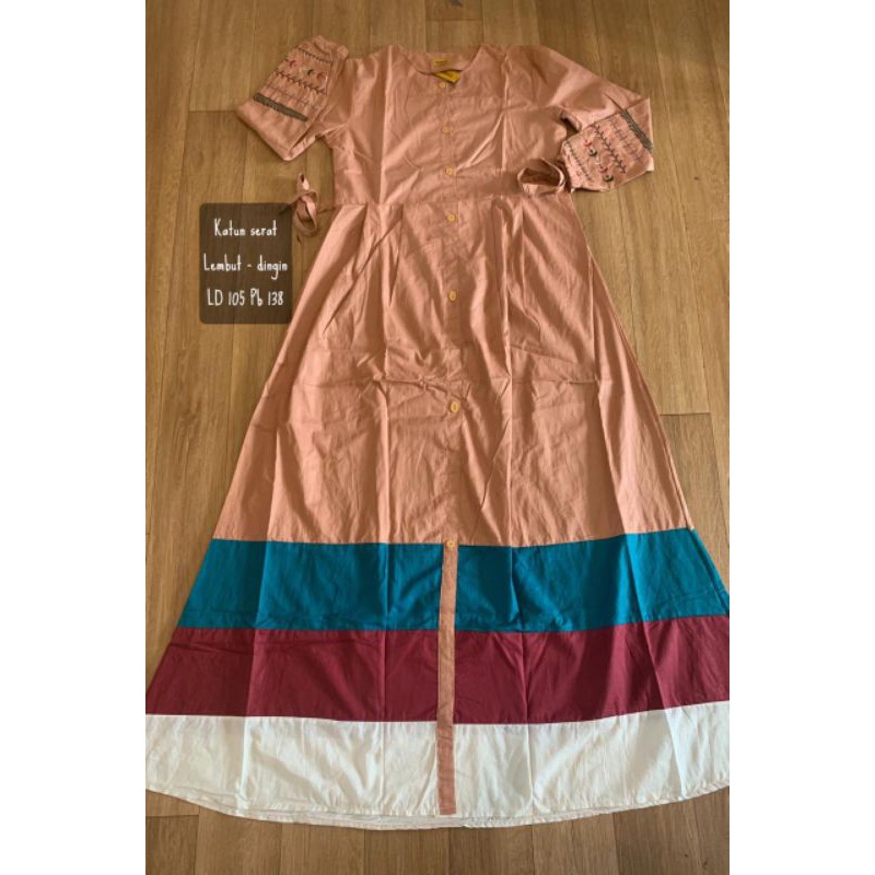 gamis inayah pelangi/gamis katun/ gamis bordir/gamis replica dannis