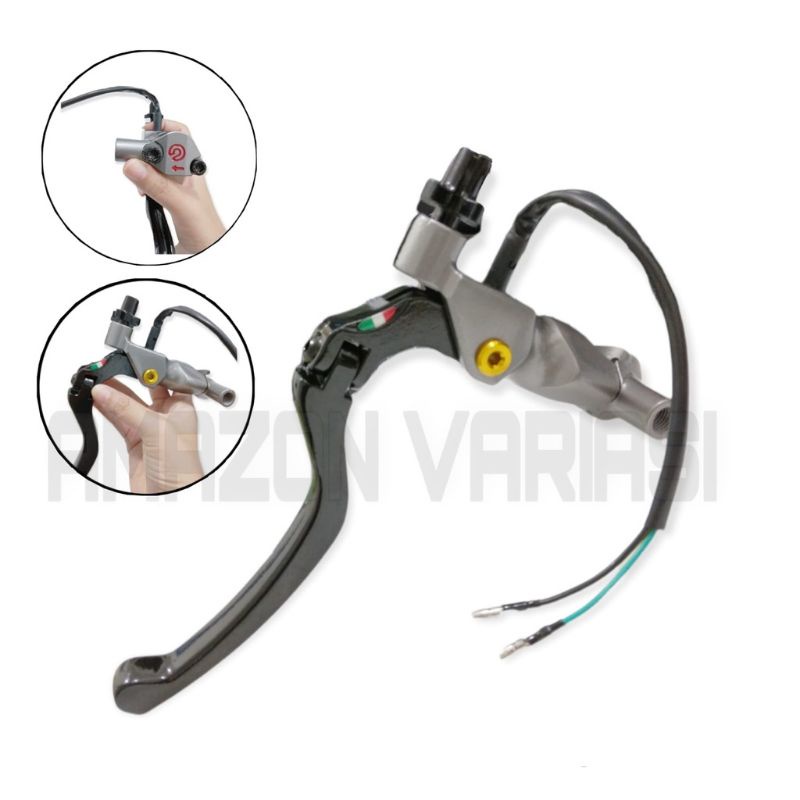 Handle kiri brembo izumi lengkap switch rem dan dudukan spion handle rem/kopling