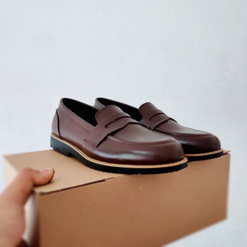 TOM'S - Sepatu Kulit Pria Handmade - TUL Coklat