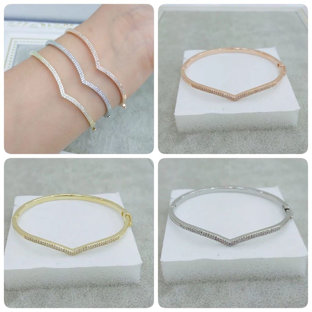 Gelang Titanium Fuji / Gelang Aurel V Viral / Satu Set Gelang dan Cincin Fuji / Anti Karat dan Luntur / Awet Tahan Lama model terbaru