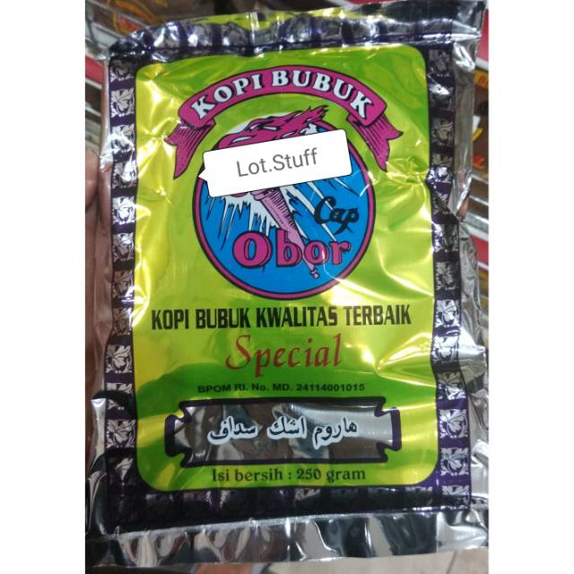 

Bubuk Kopi Cap Obor (Sin Khi Hiang) Khas Pontianak Kilat Ungu 250gr