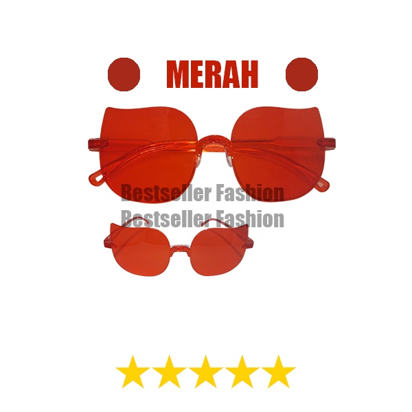 KACAMATA FASHION ANAK CAT EYE WARNA WARNI KACAMATA ANAK GAYA LUCU TERBARU JELLY CANDY UNISEX FREECASE