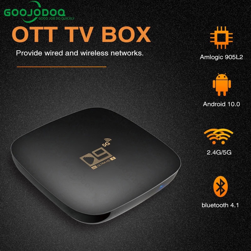 Bluetooth Smart TV Box Sets 2+16G 4+64G Android TV BOX 10 4K HDR 2.4G&amp;5.8G Wifi TV Receiver