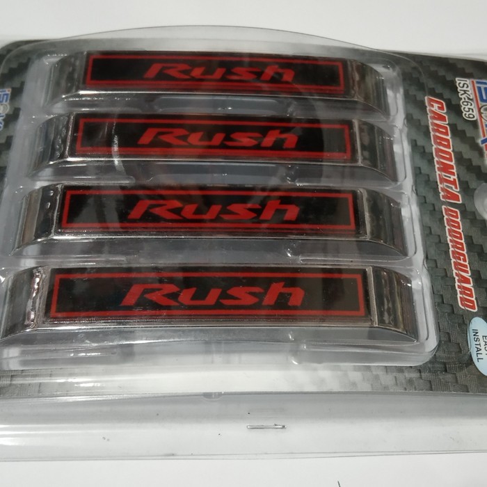 Door Guard Pelindung Pintu Mobil Logo All New Rush Merah