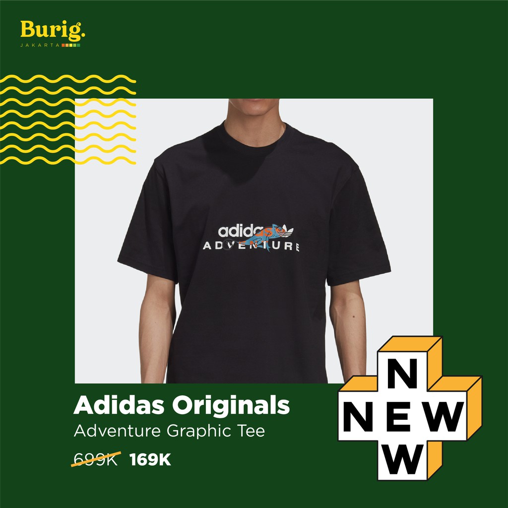 Original Kaos Adidas Originals Adventure Tee Big Logo Tee Black
