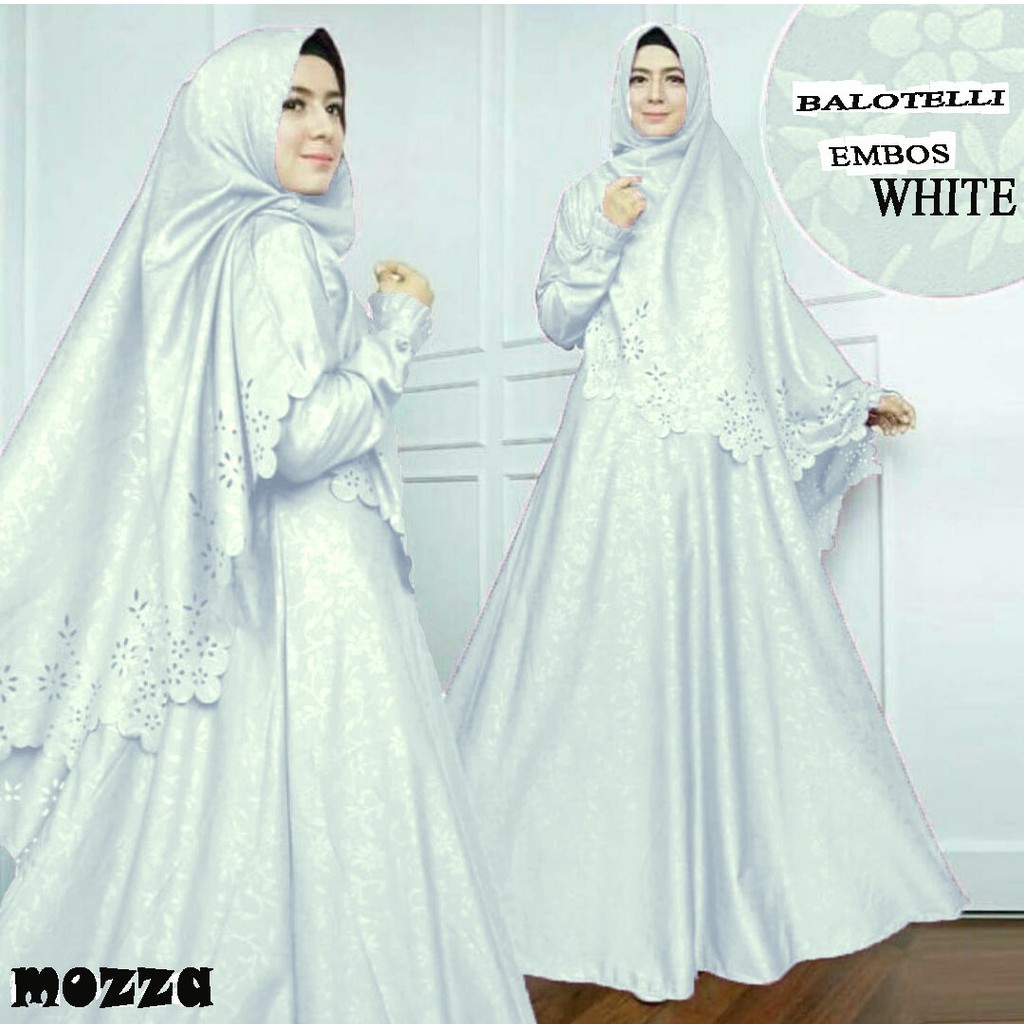 HOPYLOVY - Gamis Maxi Dress Mozza Syari Embos + Bergo