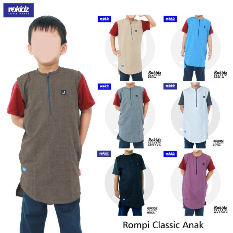 ROKIDZ CLASSIC ROMPI SHALAT SALAT SHOLAT SOLAT ANAK ROSAL KURTA PRIA PAKAIAN MUSLIM LAKI-LAKI