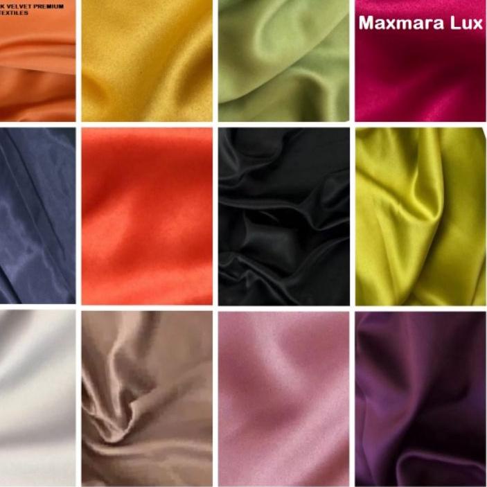 ◌ 1 Meter Kain Satin Silk Doff Velvet Premium Jakarta Jenis Bahan Maxmara Lux Kain Satin Velvet Prem